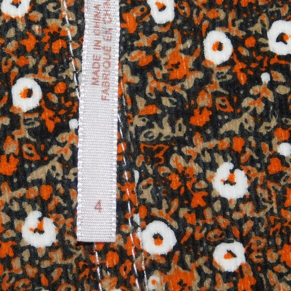 Free People Call Me Cord Mini Dress Size 4 Brown Floral - Picture 6 of 10